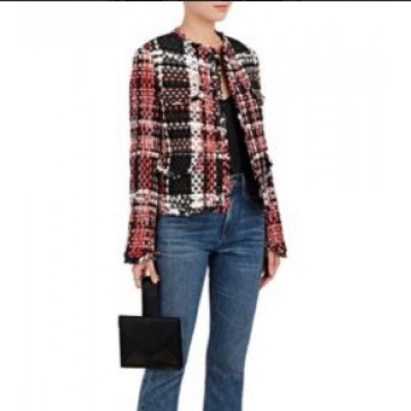 NWT Rag & Bone Red Indie Plaid Wool-blend Jacket - Picture 3 of 6